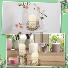 Daifunli 2 Pcs Summer Country Primitive Pip Berry Candle Ring Vintage Pip