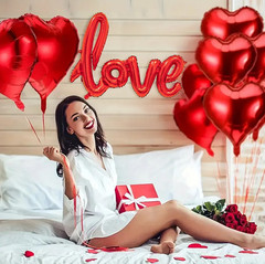 10/407pcs Red LOVE Balloon Decoration Set Heart Balloons Party Kit – NEW