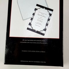 Studio His & Hers 25 Count Black White Striped Floral Wedding Invitations