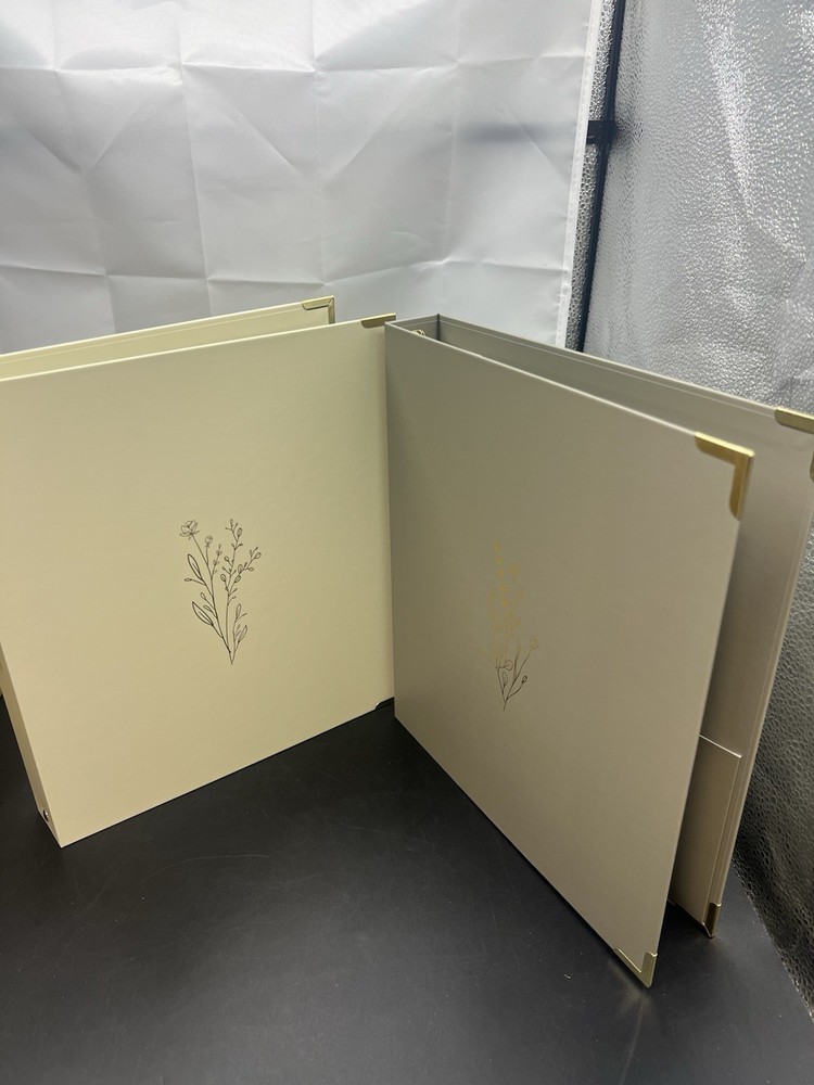 ZICOTO Wedding Modern Ring Binders Beige & Sage Green