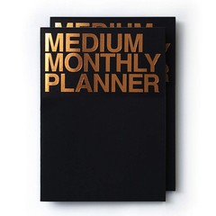 JSTORY Medium Monthly Planner Lays Flat Undated Year Round Flexible Cover 14 …