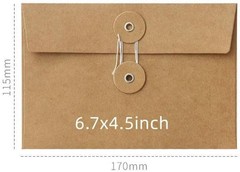 250gsm Kraft Paper Envelope Vintage Pockets Bulk medium, Brown-20