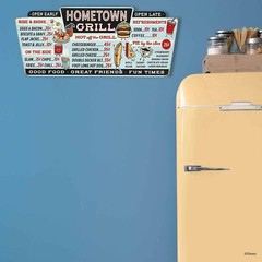 Hometown Grill Menu Metal Wall Decor – Large Distressed Menu Sign for Kitchen…