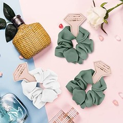 Satin Bridesmaid Scrunchies Bachelorette Hair Ties Set of 6 White&Sage Green