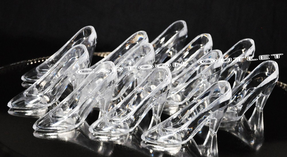 24 FILLABLE CINDERELLA CLEAR SLIPPERS WEDDING FAVORS QUINCEANERA PARTY FAVORS