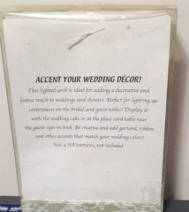 Victoria Lynn White Lighted Arch Wedding Bridal Shower Decor New in Box 11 x 7»