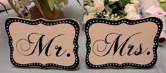 Wedding Ceremony Mr. And Mrs. Signs Table Seating Decor 9″ X 6.5″r