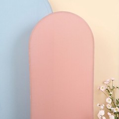 5 ft DUSTY ROSE Matte Fitted Spandex Round Top Arch Backdrop STAND COVER Party
