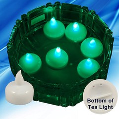 NEW 36 Green Led Floating Floral Tea Light Candle for Wedding Centerpiece Decor