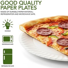 Stock Your Home 9-Inch Paper Plates Uncoated Everyday Disposable Plates 9 Paper