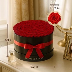Moss Heart 100 Preserved Roses, Forever Flowers for Delivery 100 Red