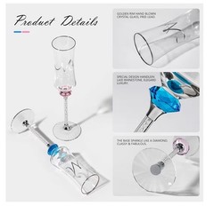 4 Pcs Wedding Cake Knife and Champagne Flutes Server Set for Bride