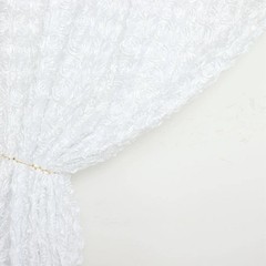 8 ft x 8 ft WHITE Satin Rosette Backdrop CURTAIN Photo Booth Decorations Party