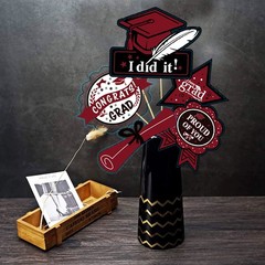 Graduation Decorations Maroon White Black 2026/Burgundy