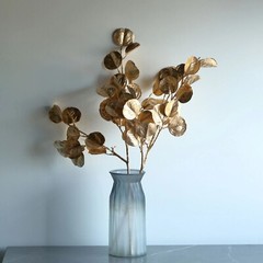 2 Gold 27 in Artificial Eucalyptus LEAF Metallic Faux Greenery Stems Party Event