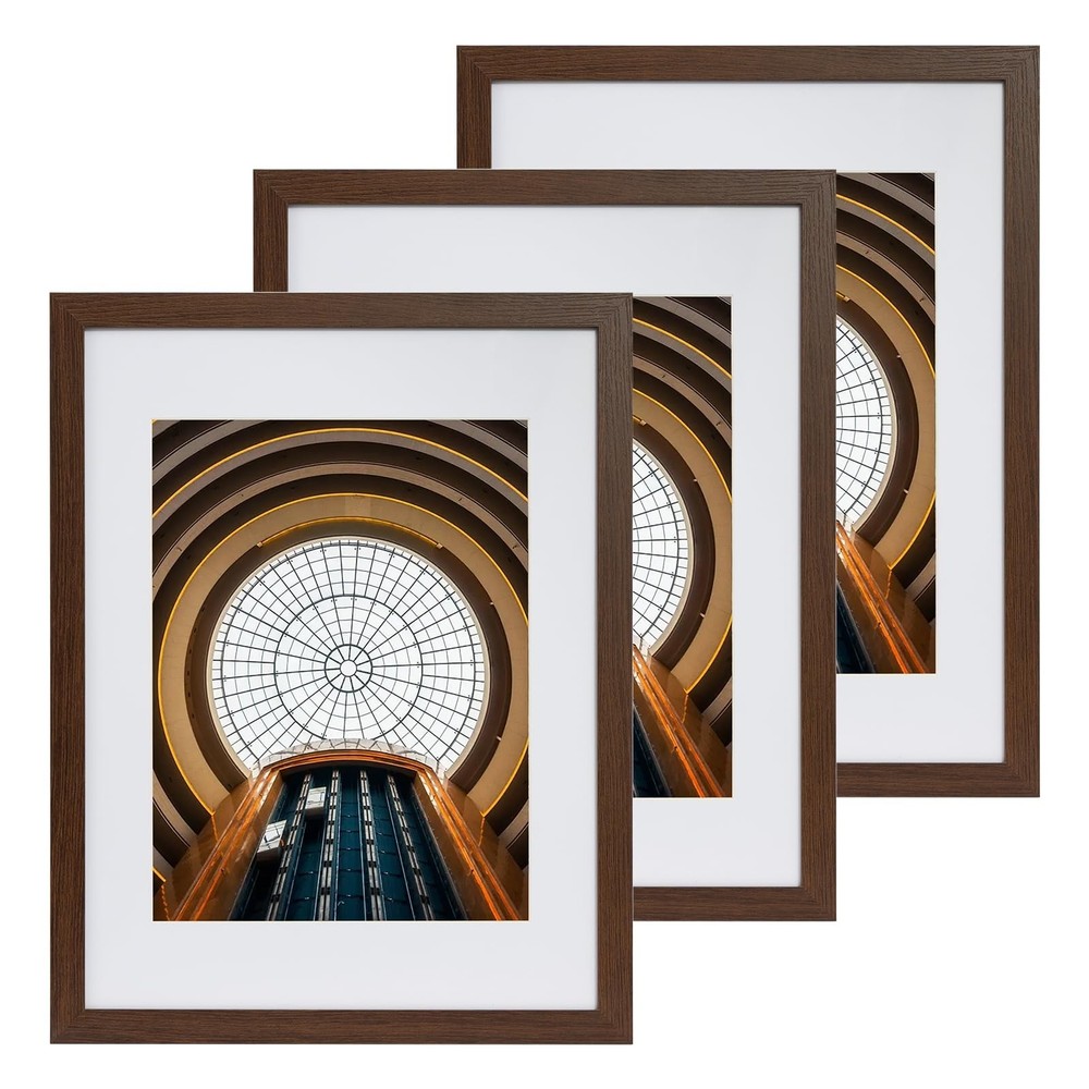 12×16 Picture Frame Set of 3, Photo Frame Display 9×12 Pictures with Mat or 1…