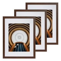 12×16 Picture Frame Set of 3, Photo Frame Display 9×12 Pictures with Mat or 1…