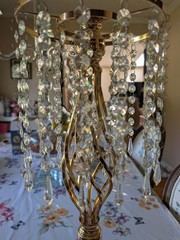 2-Pieces Crystal Wedding tassel Flower Stand Steel Wedding table Centerpieces