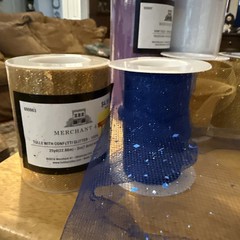 Tulle 6” On Roll At Least 300 Yards 3” Glittery Shiny Sparkles Assorted Colors