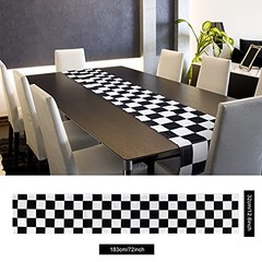 2 Pack Table Runner Black and White Tablecloths 12.6 x 72 Inch Checkered