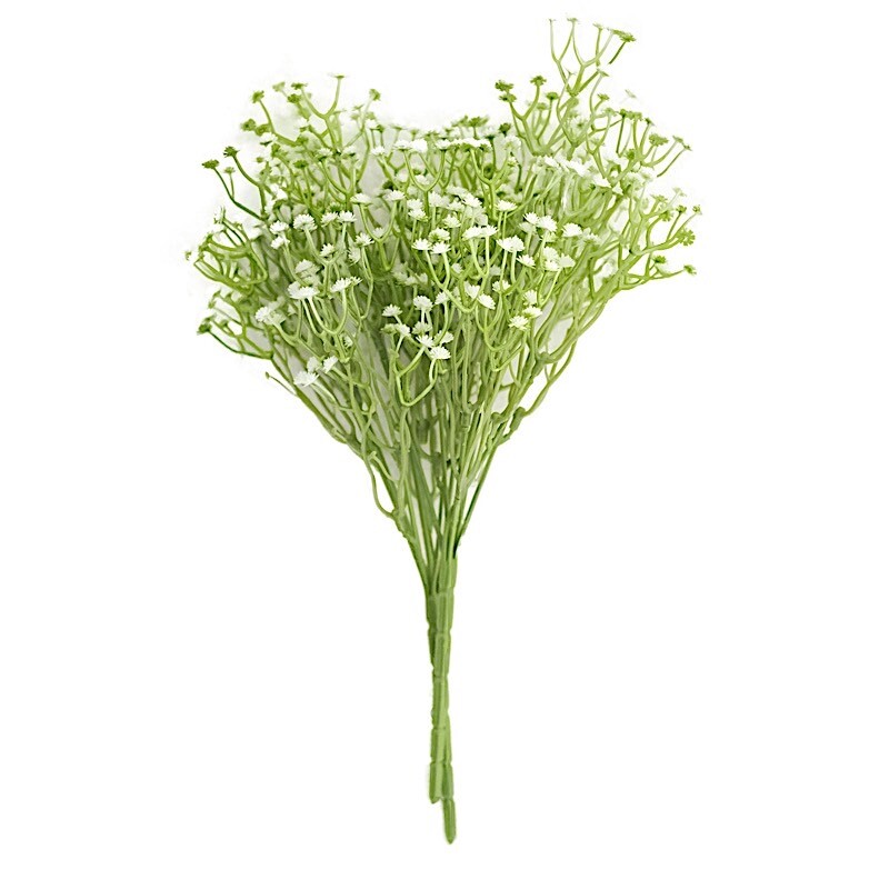 White 3 Bushes 14″ Faux Baby Breath Artificial Flowers Party Events Decorations