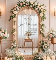 3 Pcs Welcome to Our Wedding Mirror Sign Decal,Vinyl Lettering Size1 Black