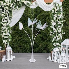2Pcs Artificial Butterflie Decoration with Standing Base Realistic Wedding Decor