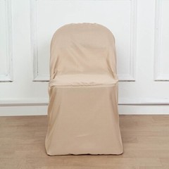 50 Nude Polyester FOLDING Flat CHAIR COVERS Wedding Party Banquet Decorations