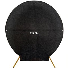 BLACK 7.5 ft Metallic Spandex STAND COVER Wedding Decorations Party Events