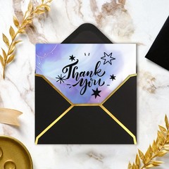 (50 Pack 5×7 Inch) Black Envelopes for Invitations with Gold inches