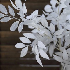 2 White 42 in Artificial Beech LEAVES Bushes Silk Plant Stems Party Decorations