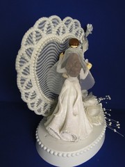 New Elegant Wedding First Dancing Couple Caketop, Lace Heart, #407A