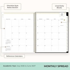 Day Designer 2026-2027 Weekly and Monthly 8.5″ x 11″ Rose Garden- 2026/2027