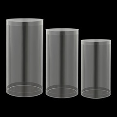 3 Pcs Round Cylinder Pedestal Stand For Wedding Party Display Stand Decor Clear