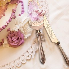 1 PCS 13.78 Inch Rose Gold SUS304 Stainless Steel Wedding Cake Knife Server