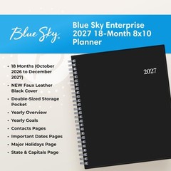 Blue Sky 2027 18 Month Monthly Planner Calendar, July 2026 – December 2027, 8…
