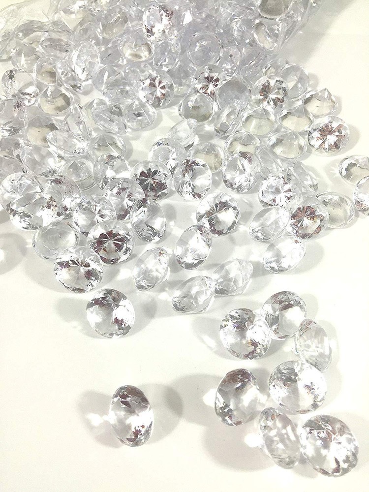 4Lb Crystal Acrylic Diamond Vase Gems or Table Scatters (Medium 2cm, Clear)