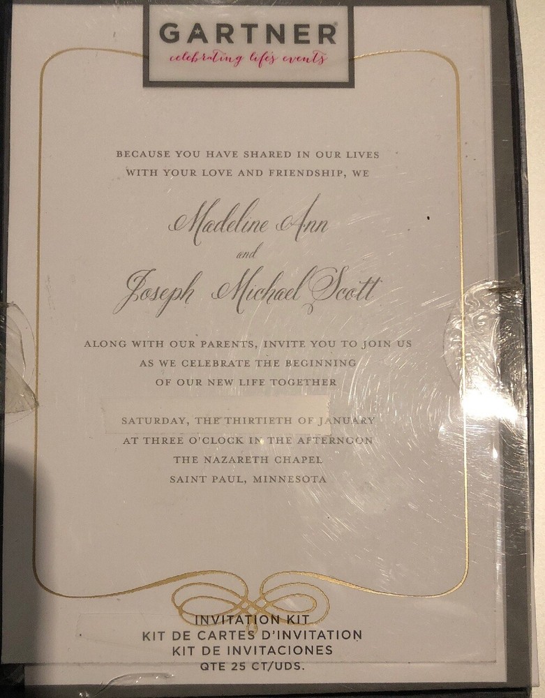 Gold Foil Filagree Invitations Gartner Studios 25 count with envelopes (12627)