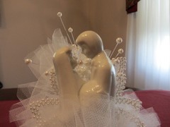 Wilton Wedding Cake Ornament Topper Lustrous Love White Bride Groom Porcelain