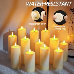 12 Pack Outdoor Waterproof LED Flameless Simulated wick#12 Simulated wick#12