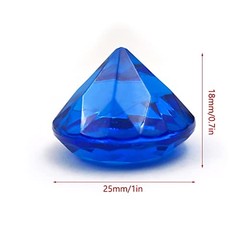 100 pcs Acrylic Diamond Gems, Blue Acrylic Diamonds 1 Inch Faux Dark Blue
