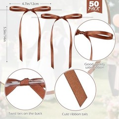 Set Disposable Plastic Coupe Glasses 5 oz With Satin Ribbon Bow 30 Coffee