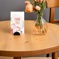 24Pcs Wooden Semi Circle Table Card Holders for Wedding Display Stands