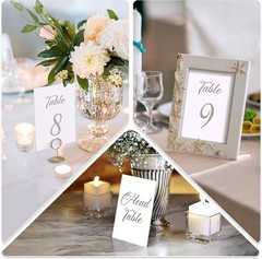32 Silver Wedding Table Numbers 1-30 – 4×6 Table Numbers for Wedding Receptio…