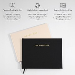 Classic Linen Guest Book – Timeless Keepsake for Preserving Memories Layflat