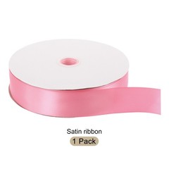 100 Yard Satin Ribbon Double Sided Grosgrain Silk Ribbon, 1.5″/Pink