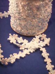 2 tone white blue Satin ribbon braided knots 12 yrds
