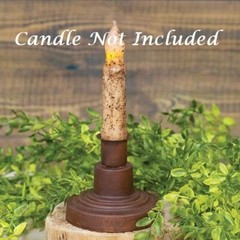 NEW PRIMITIVE RUSTY Taper Candle Holder Metal Primitive RUST Farmhouse 3″Hx3.5″W