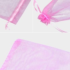 G2PLUS Organza Bags 5×7 Inches, 100PCS PINK Organza Gift Bags with Drawstring,