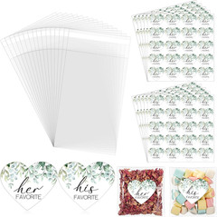 200 Set His Her Favorite Stickers Candy Bags Wedding Favor Stickers 4X6 Inches C